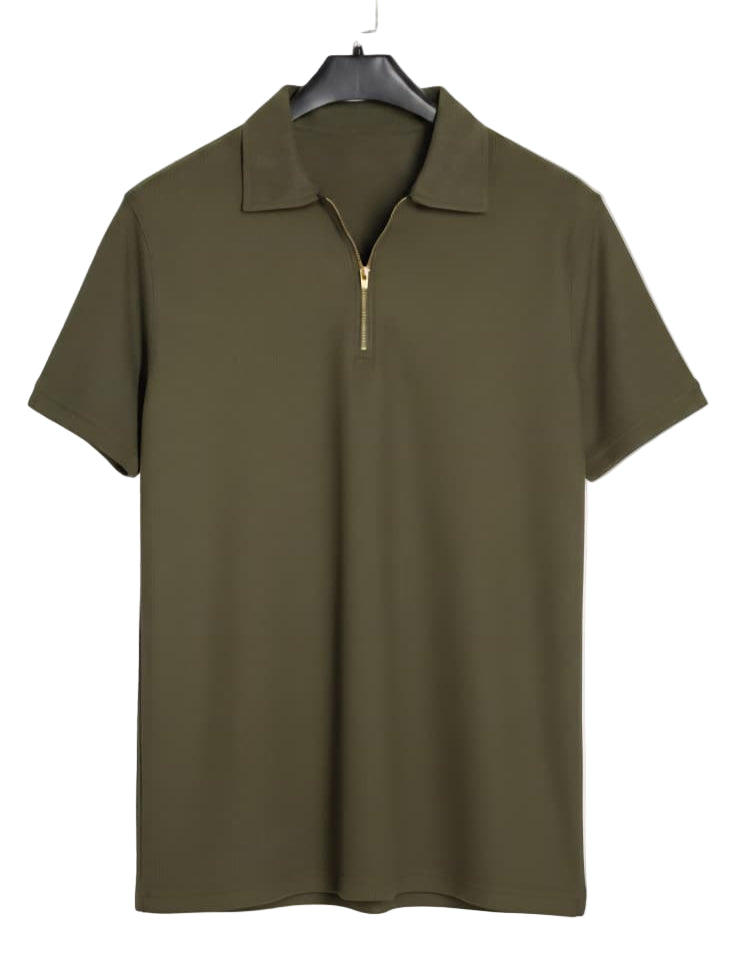 Waffle Knit Zipper POLO