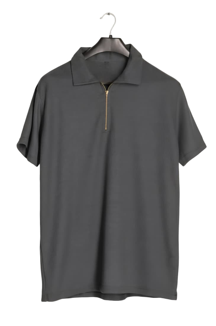 Waffle Knit Zipper POLO